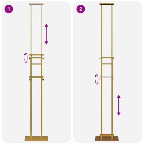 vidaXL Stánky na výstavy Zlatá 30 x 24 x 214 cm Oceľ – Obrázok 10