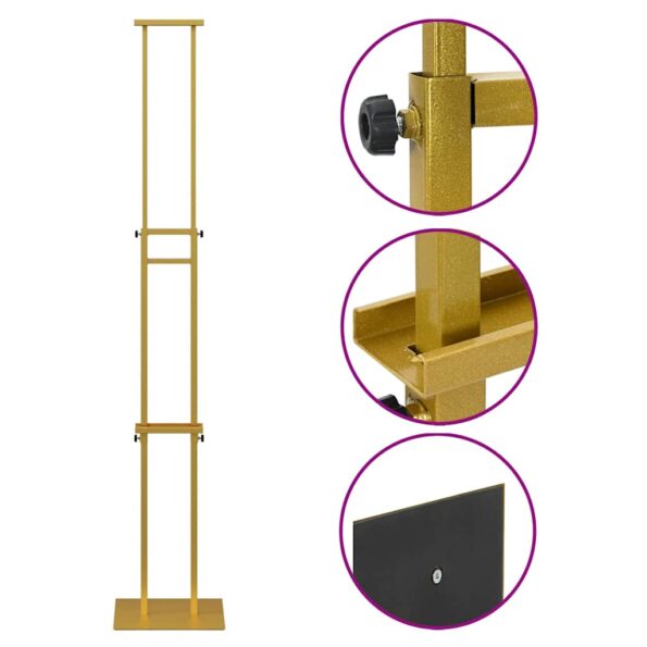 vidaXL Stánky na výstavy Zlatá 30 x 24 x 214 cm Oceľ – Obrázok 8