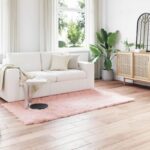 vidaXL Falošný ovčie kožušinový koberec Ružová 100 x 200 cm Polyester