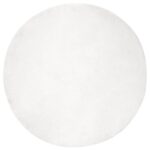 vidaXL Koberec z umelej králikovej kožušiny Biela Ø 200 cm Polyester – Obrázok 2