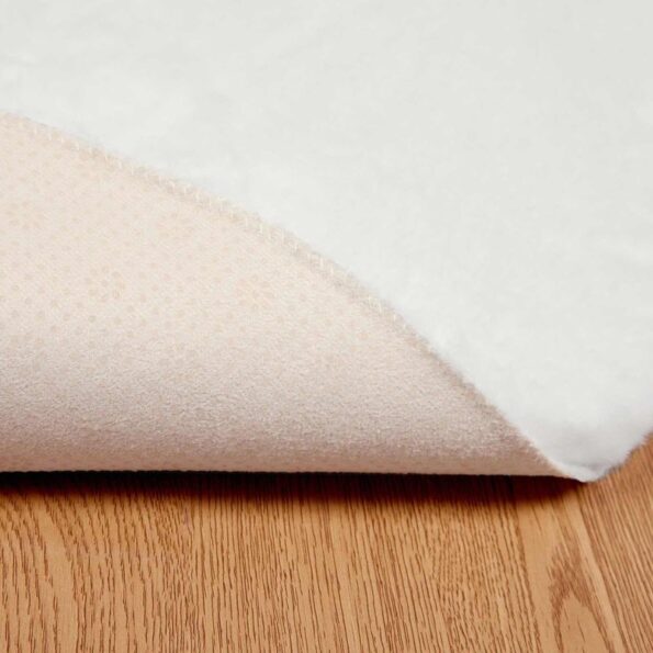 vidaXL Koberec z umelej králikovej kožušiny Biela Ø 200 cm Polyester – Obrázok 8