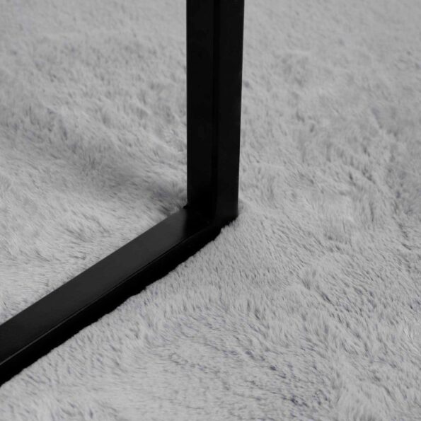 vidaXL Koberec z umelej králikovej kožušiny Olite Sivá Ø 100 cm – Obrázok 6