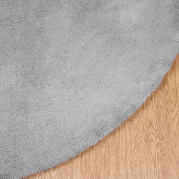 vidaXL Koberec z umelej králikovej kožušiny Olite Sivá Ø 100 cm – Obrázok 7