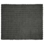 vidaXL Umelý králičí kožušinový pléd Tmavo šedá 130 x 150 cm Polyester – Obrázok 5