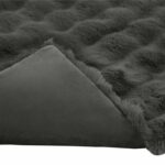 vidaXL Umelý králičí kožušinový pléd Tmavo šedá 130 x 150 cm Polyester – Obrázok 7