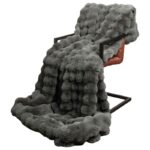 vidaXL Umelý králičí kožušinový pléd Tmavo šedá 240 x 270 cm Polyester – Obrázok 3