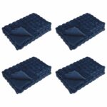 vidaXL Umelý králičí kožušinový pléd 4 pcs Námornícka modrá – Obrázok 2