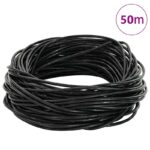 vidaXL Kožená šnúrka Čierna Ø1,5 mm x 50 m Koža – Obrázok 7