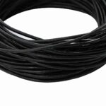 vidaXL Kožená šnúrka Čierna Ø1,5 mm x 50 m Koža – Obrázok 2