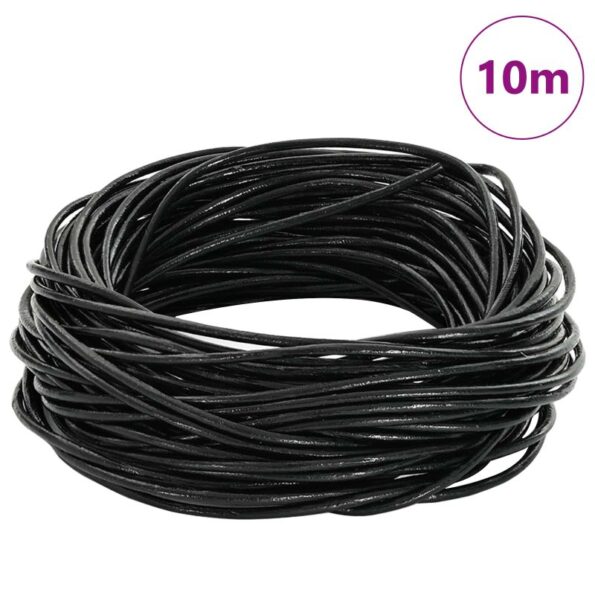 vidaXL Kožená šnúrka Čierna Ø2 mm x 10 m Koža – Obrázok 7