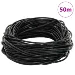 vidaXL Kožená šnúrka Čierna Ø2 mm x 50 m Koža – Obrázok 5
