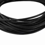 vidaXL Kožená šnúrka Čierna Ø2,5 mm x 50 m Koža – Obrázok 2