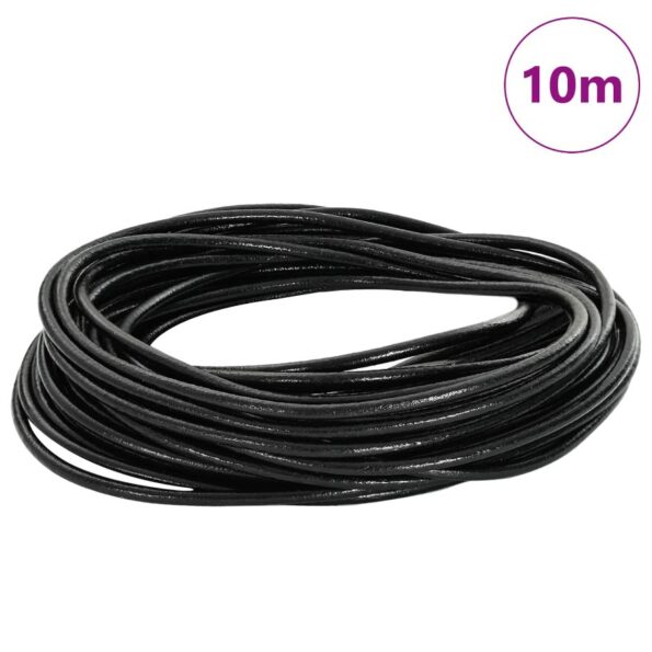 vidaXL Kožená šnúrka Čierna Ø3 mm x 10 m Koža – Obrázok 7