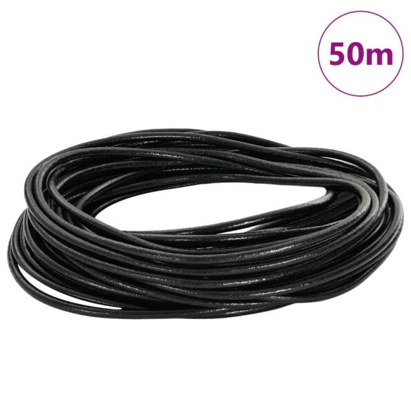 vidaXL Kožená šnúrka Čierna Ø3 mm x 50 m Koža – Obrázok 7