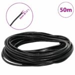 vidaXL Kožená šnúrka Čierna Ø3 mm x 50 m Koža – Obrázok 5