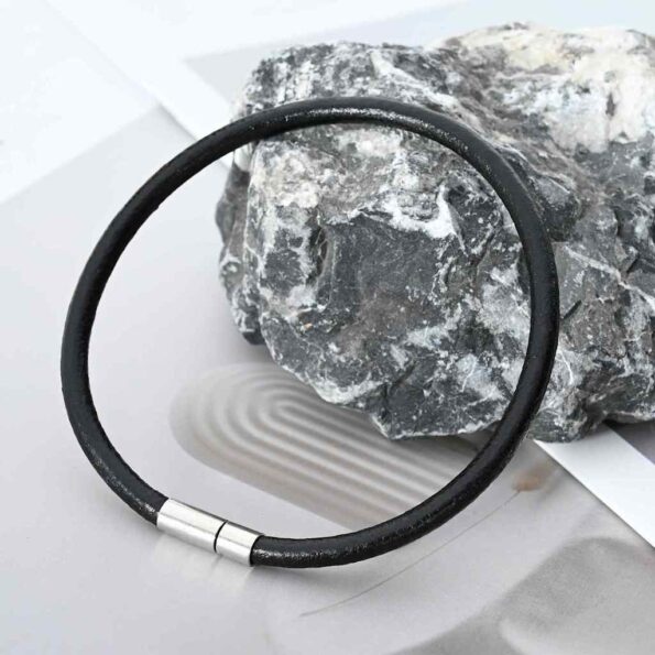 vidaXL Kožená šnúrka Čierna Ø4 mm x 50 m Koža – Obrázok 3