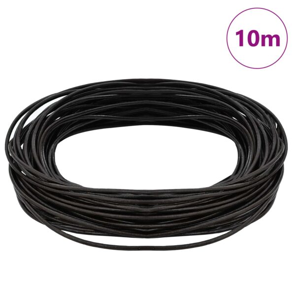 vidaXL Kožená šnúrka Tmavohnedá Ø1,5 mm x 10 m Koža – Obrázok 7