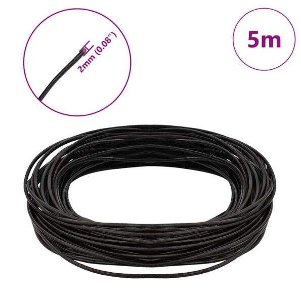 vidaXL Kožená šnúrka Tmavohnedá Ø2 mm x 5 m Koža – Obrázok 5
