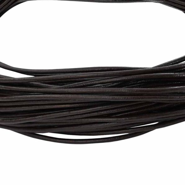 vidaXL Kožená šnúrka Tmavohnedá Ø2 mm x 50 m Koža – Obrázok 2