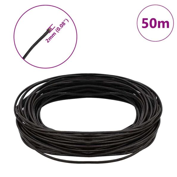vidaXL Kožená šnúrka Tmavohnedá Ø2 mm x 50 m Koža – Obrázok 5