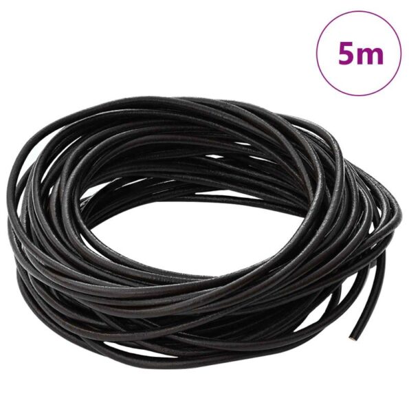 vidaXL Kožená šnúrka Tmavohnedá Ø2,5 mm x 5 m Koža – Obrázok 7