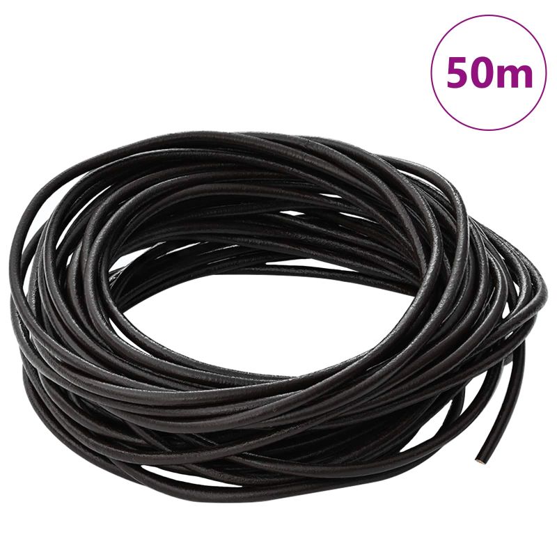 42021984_2.jpg vidaXL Kožená šnúrka Tmavohnedá Ø3 mm x 50 m Koža – Obrázok 1