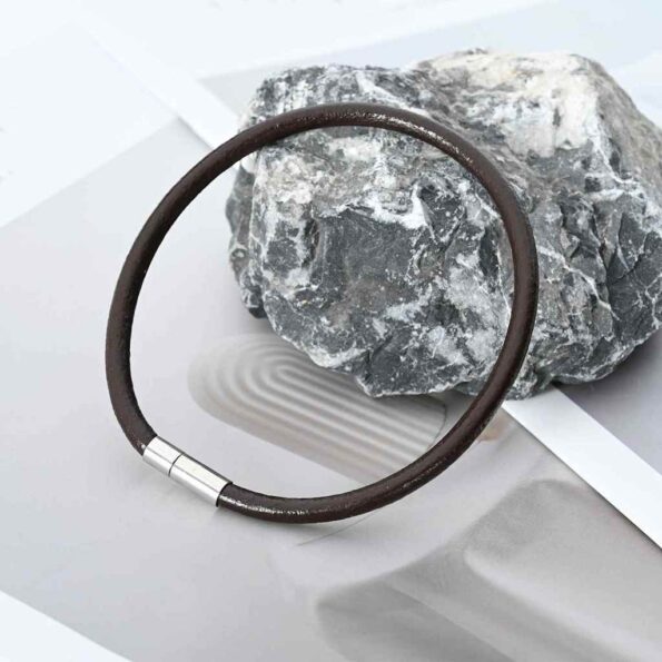 vidaXL Kožená šnúrka Tmavohnedá Ø4 mm x 50 m Koža – Obrázok 3