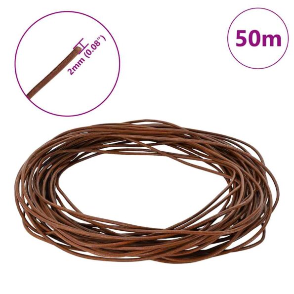 vidaXL Kožená šnúrka Svetlohnedá Ø2,5 mm x 5 m Koža – Obrázok 5