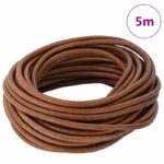 vidaXL Kožená šnúrka Svetlohnedá Ø4 mm x 5 m Koža – Obrázok 7