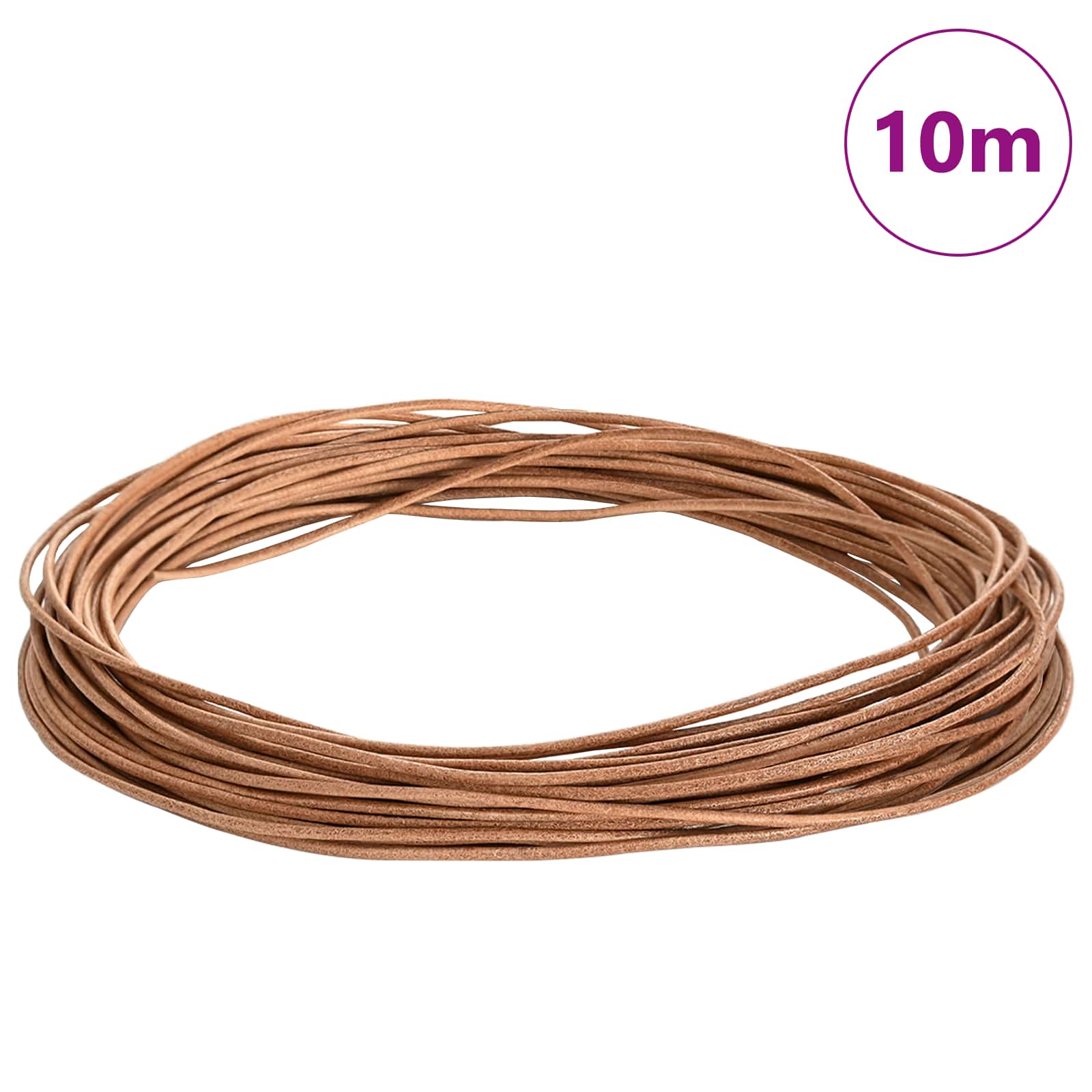 42022013_2.jpg vidaXL Kožená šnúrka Hnedá Ø1 mm x 10 m Koža – Obrázok 1