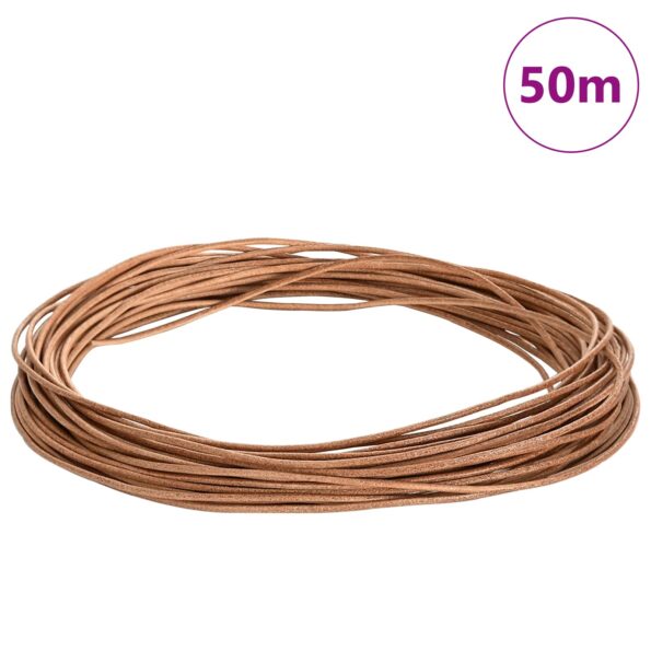 vidaXL Kožená šnúrka Hnedá Ø1 mm x 50 m Koža – Obrázok 7