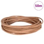 vidaXL Kožená šnúrka Hnedá Ø3 mm x 50 m Koža