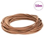 vidaXL Kožená šnúrka Hnedá Ø4 mm x 50 m Koža