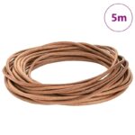 vidaXL Kožená šnúrka Hnedá Ø5 mm x 5 m Koža