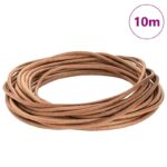 vidaXL Kožená šnúrka Hnedá Ø5 mm x 10 m Koža – Obrázok 7