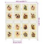 vidaXL Romdivider Panel Biela 212 x 165 cm MDF – Obrázok 7