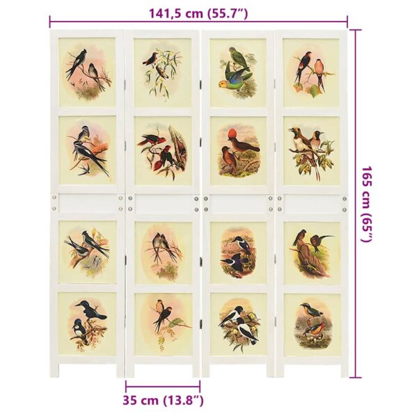 vidaXL Romdivider Panel Biela 212 x 165 cm MDF – Obrázok 7