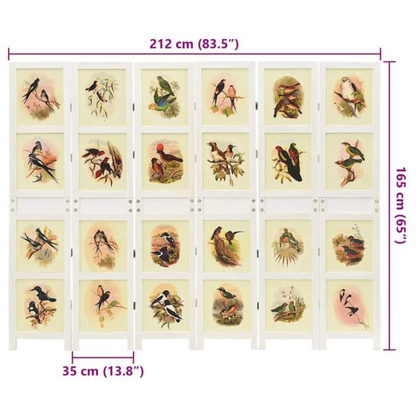 vidaXL Romdivider Panel Biela 212 x 165 cm MDF – Obrázok 7