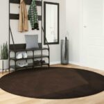 vidaXL Kusové koberce Okrúhly HUARTE Hnedá Ø 200 CM