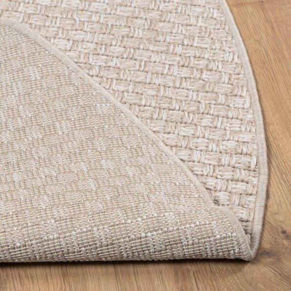 vidaXL Kusové koberce Okrúhly FARO Krémová Ø 160 CM Polyester – Obrázok 2