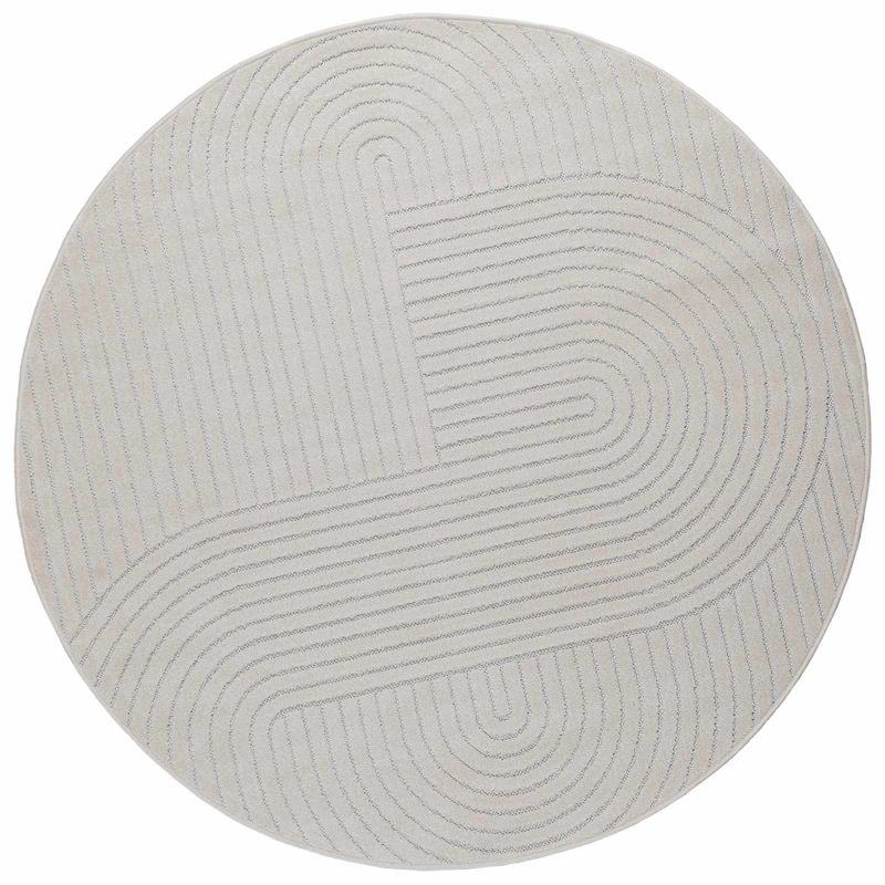 42022581_1.jpg vidaXL Kusové koberce Okrúhly PALMERAS Krémová Ø 160 CM Polyester – Obrázok 1