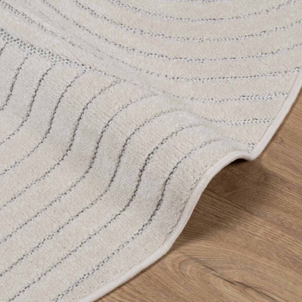 vidaXL Kusové koberce Okrúhly PALMERAS Krémová Ø 200 CM Polyester – Obrázok 4