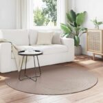 vidaXL Kusové koberce Okrúhly PALMERAS Béžová Ø 200 CM Polyester