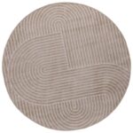 vidaXL Kusové koberce Okrúhly PALMERAS Béžová Ø 200 CM Polyester – Obrázok 2