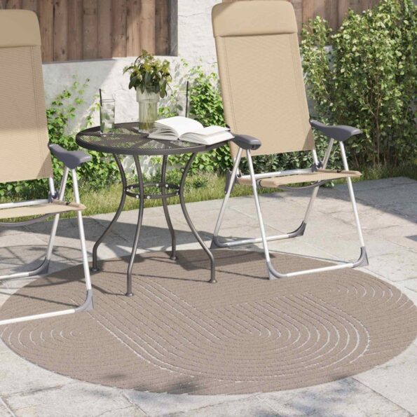 vidaXL Kusové koberce Okrúhly PALMERAS Béžová Ø 200 CM Polyester – Obrázok 3