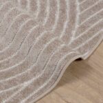 vidaXL Kusové koberce Okrúhly PALMERAS Béžová Ø 200 CM Polyester – Obrázok 6
