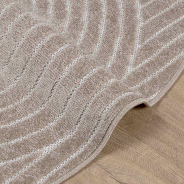vidaXL Kusové koberce Okrúhly PALMERAS Béžová Ø 200 CM Polyester – Obrázok 6