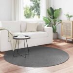 vidaXL Kusové koberce Okrúhly PALMERAS Antracit Ø 120 CM Polyester