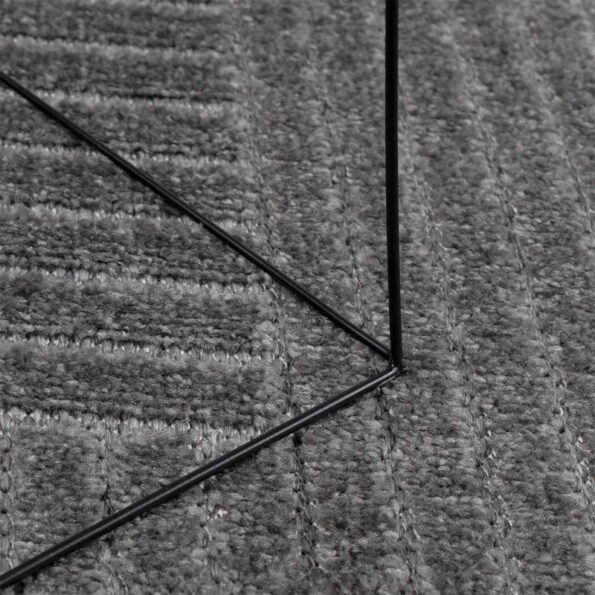 vidaXL Kusové koberce Okrúhly PALMERAS Antracit Ø 120 CM Polyester – Obrázok 5