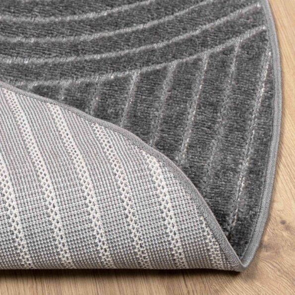 vidaXL Kusové koberce Okrúhly PALMERAS Antracit Ø 200 CM Polyester – Obrázok 4